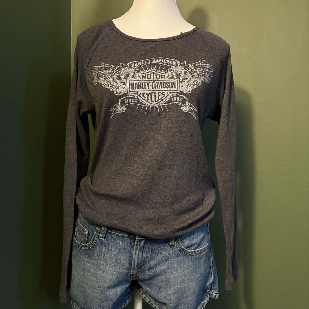 Harley-Davidson Vandervest Peshtigo WI Long Sleeve Thermal Shirt Size M